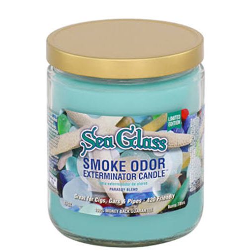Smoke Odor Sea Glass Candle