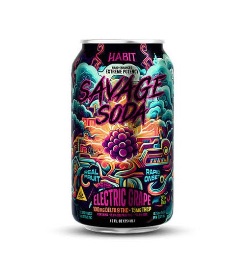 Habit D9 THCP Savage Soda 115mg Electric Grape