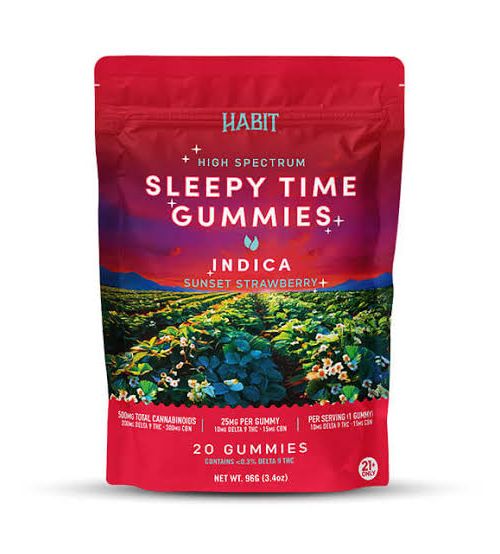 Habit D9 Gummies 500mg Sunset Strawberry 20ct