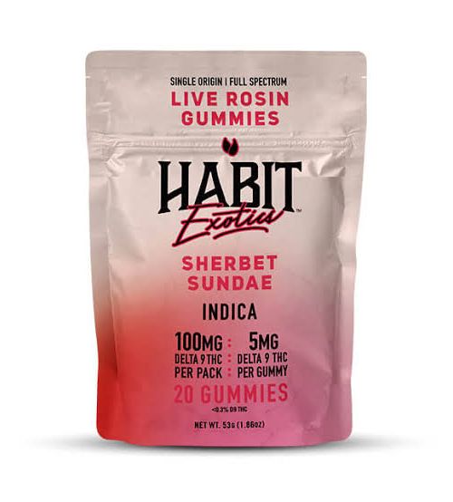 Habit D9 Live Rosin Gummies 100mg Sherbert Sundae 20ct