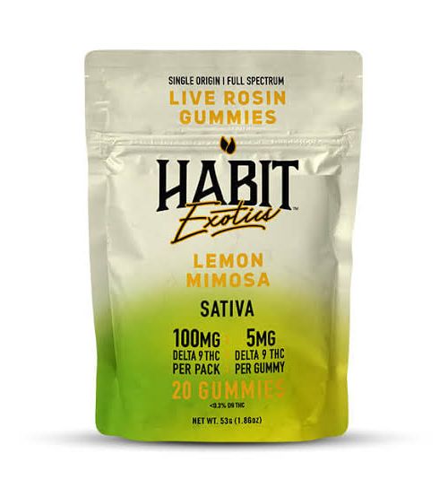 Habit D9 Live Rosin Gummies 100mg Lemon Mimosa 20ct