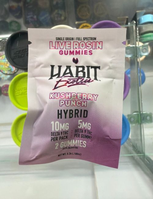 Habit D9 Live Rosin Gummies 10mg Kushberry Punch 2ct