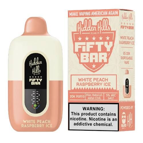 Fifty Bar 20k White Peach Raspberry Ice