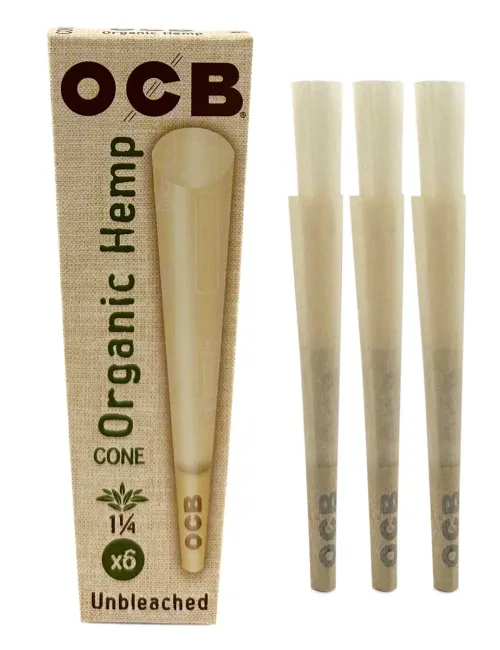 OCB Organic Hemp Cone Unbleached 1 1/4 6pk