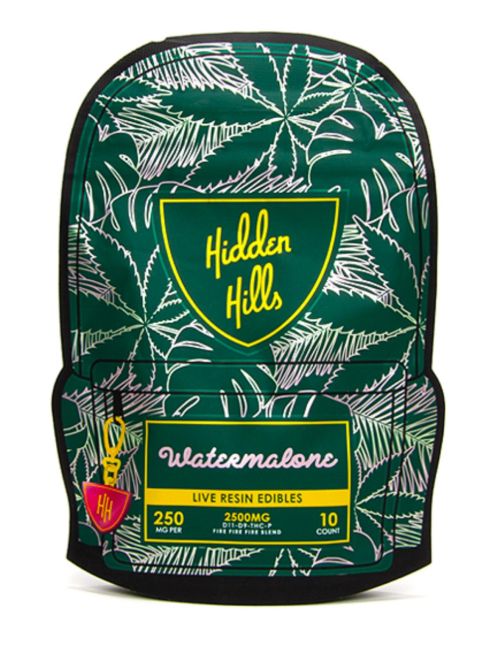Hidden Hills Live Resin Gummies 2500mg - Watermelon Shields